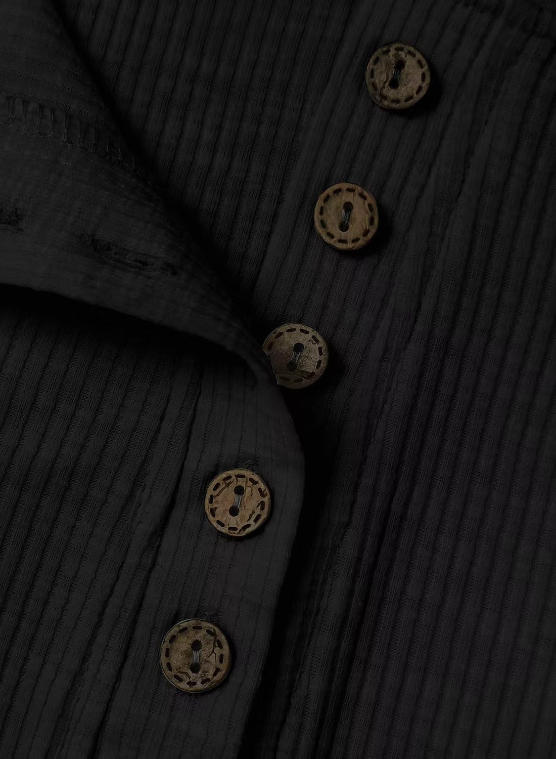 Womens Fall Clothes Long Sleeves Tunic Lace Sleeve V Neck Buttons Shirts Casual Slim Fit Blouses