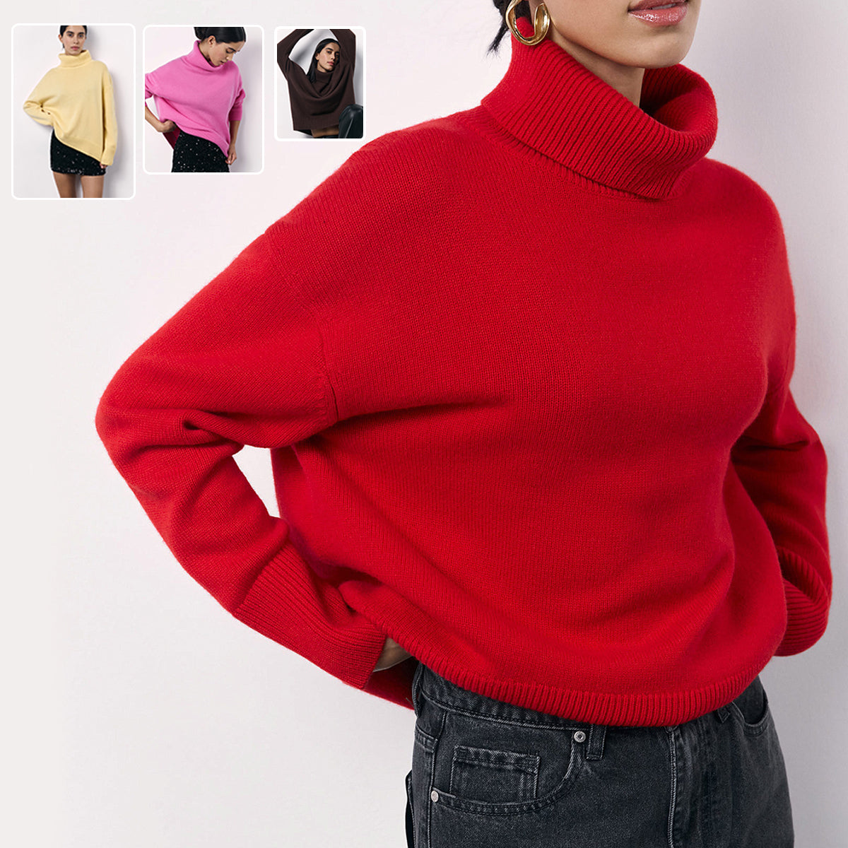 Winter Turtleneck Sweater Fashion Personality Long Sleeve Knitted Top Women'S Clothing
