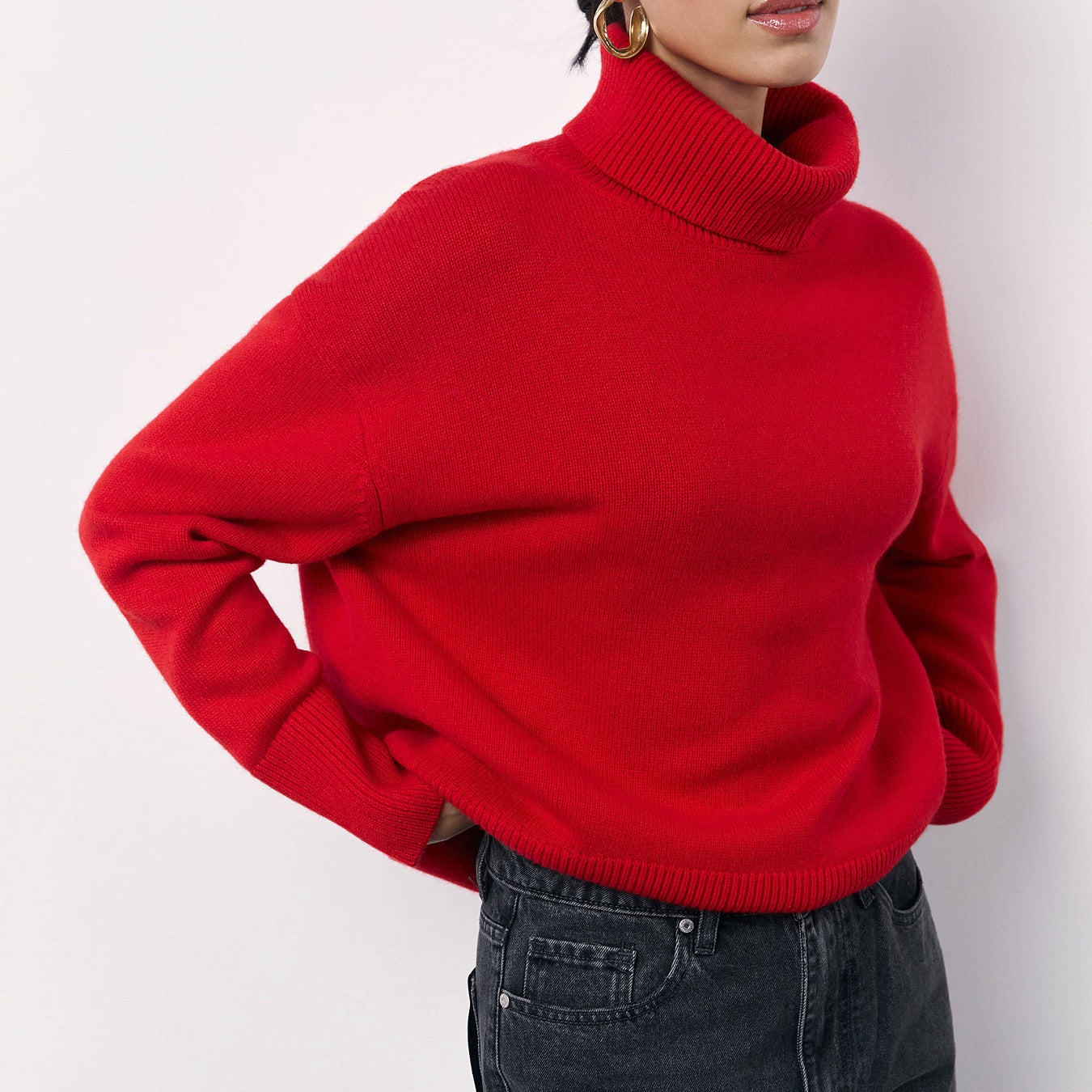 Winter Turtleneck Sweater Fashion Personality Long Sleeve Knitted Top Women'S Clothing