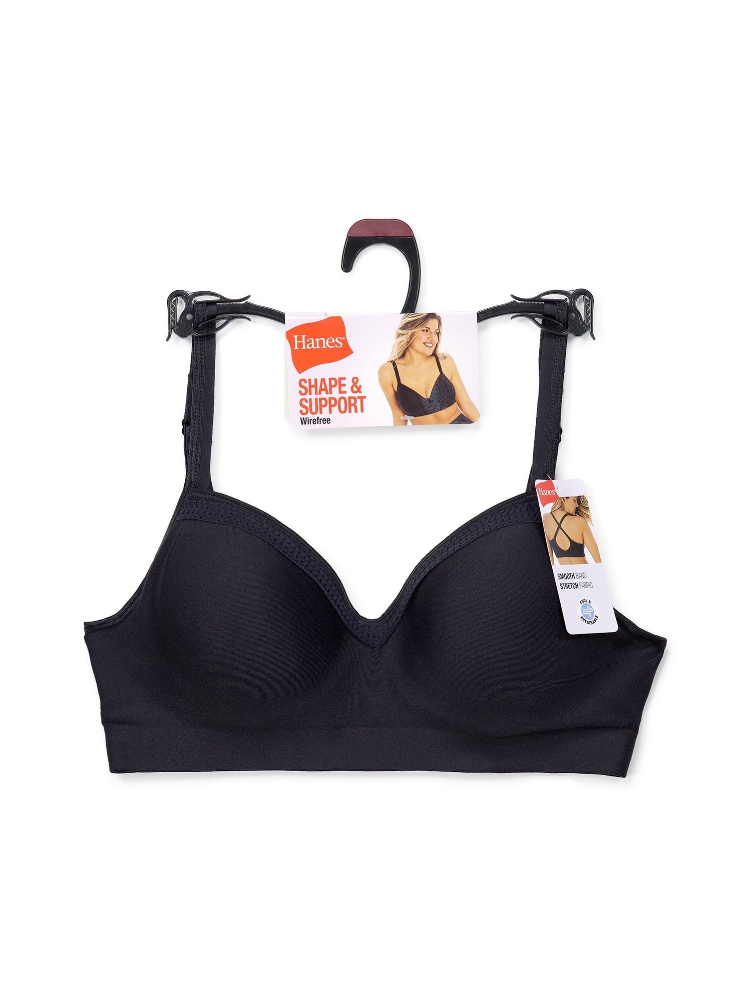 Womens Wireless Bra, Smooth Comfort Full Coverage Bra, Foam Cups, Convertible Bra Straps