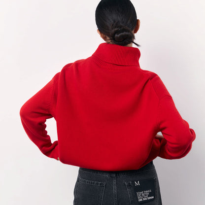 Winter Turtleneck Sweater Fashion Personality Long Sleeve Knitted Top Women'S Clothing