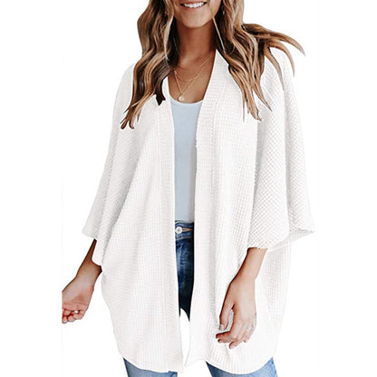 Bat Sleeve Waffle Gerson Women'S Cardigan