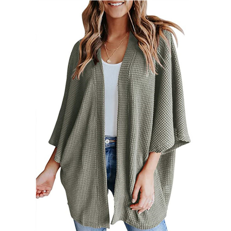 Bat Sleeve Waffle Gerson Women'S Cardigan