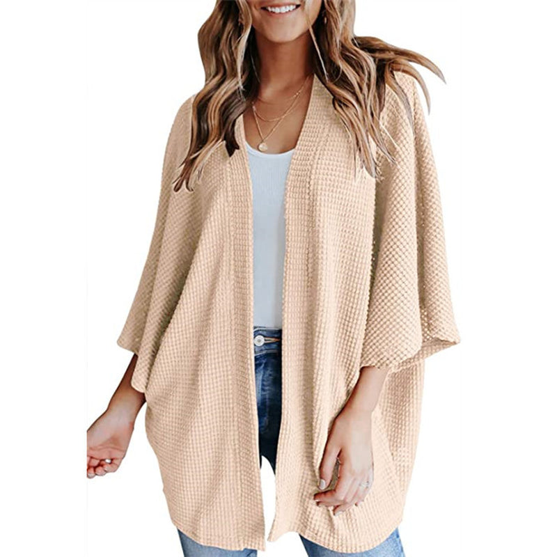 Bat Sleeve Waffle Gerson Women'S Cardigan
